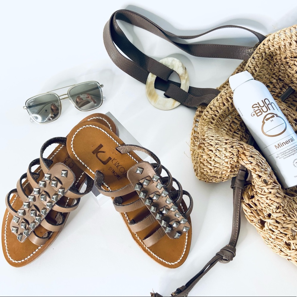 Brand New KJACQUES Sandals Slide Rockstud 36 SZ 6